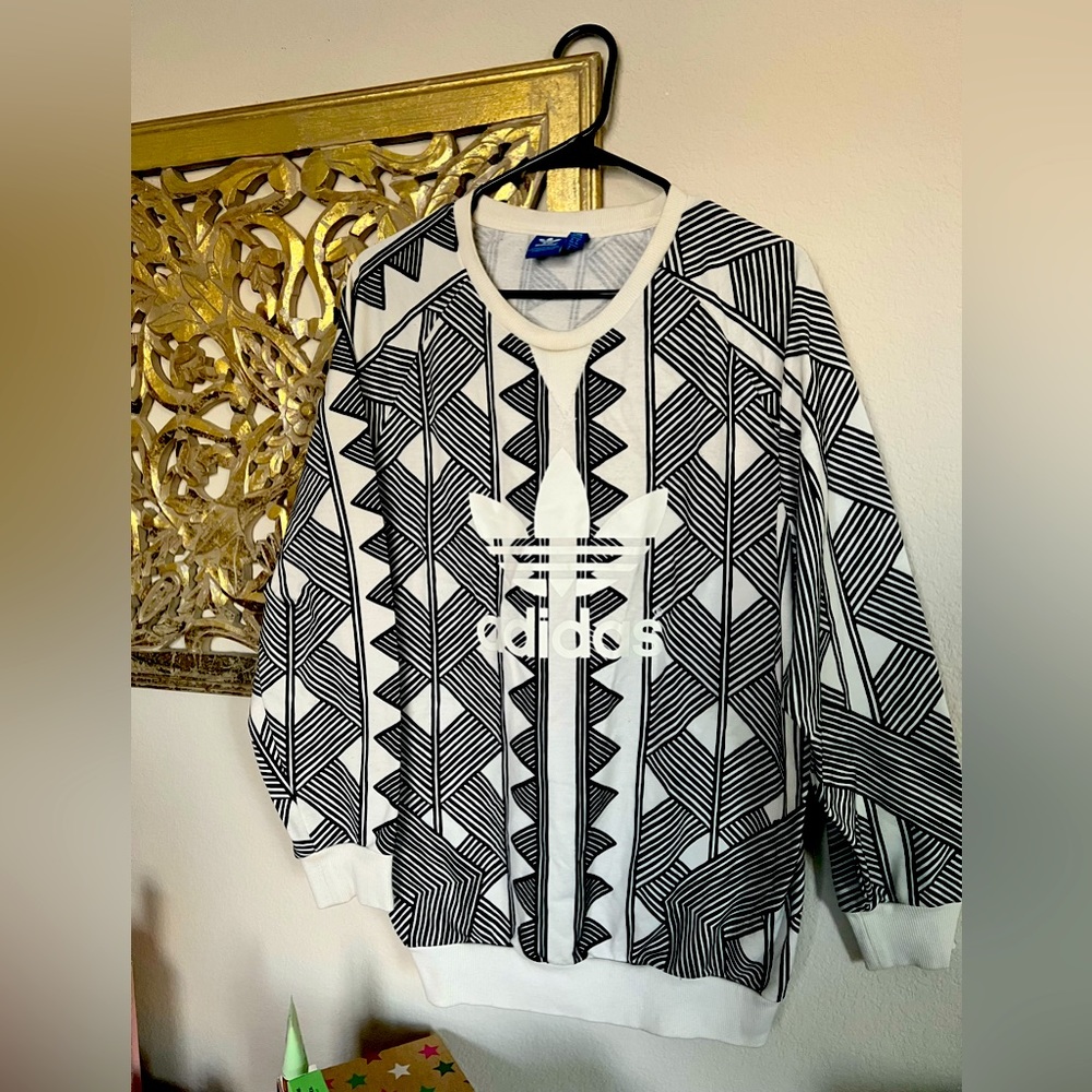 Adidas Geometric Black and White Sweatshirt